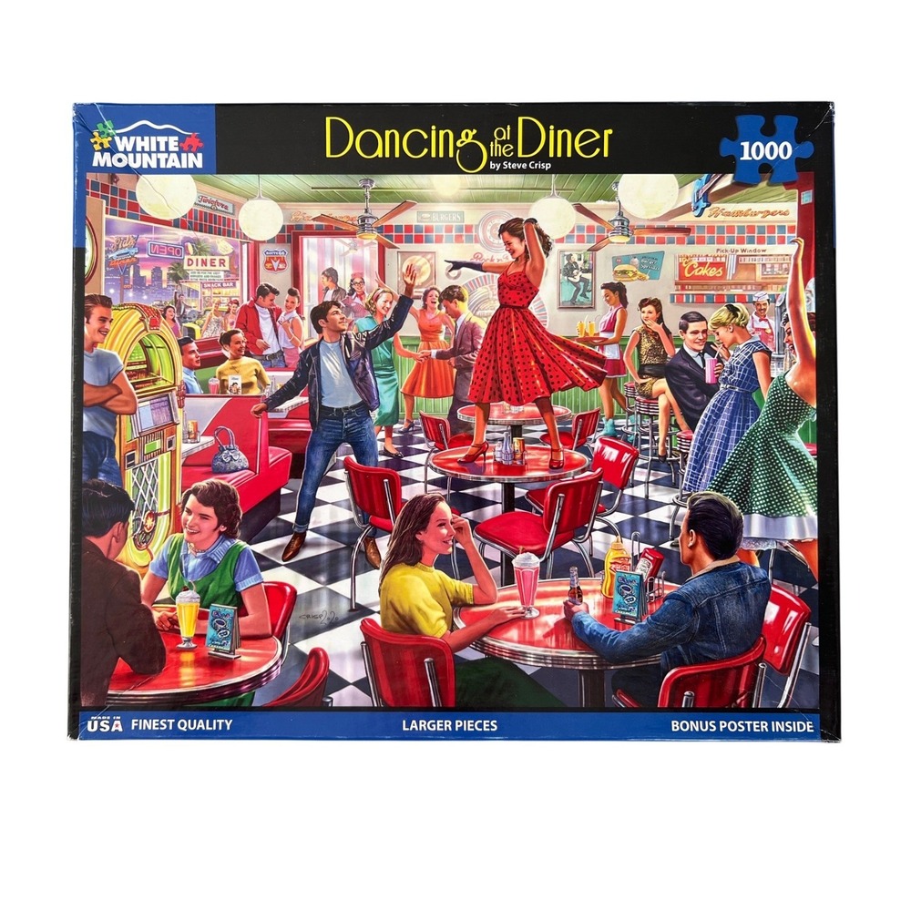White Mountain Dancing at the Diner 1000 Piece Jigsaw Puzzle Complete